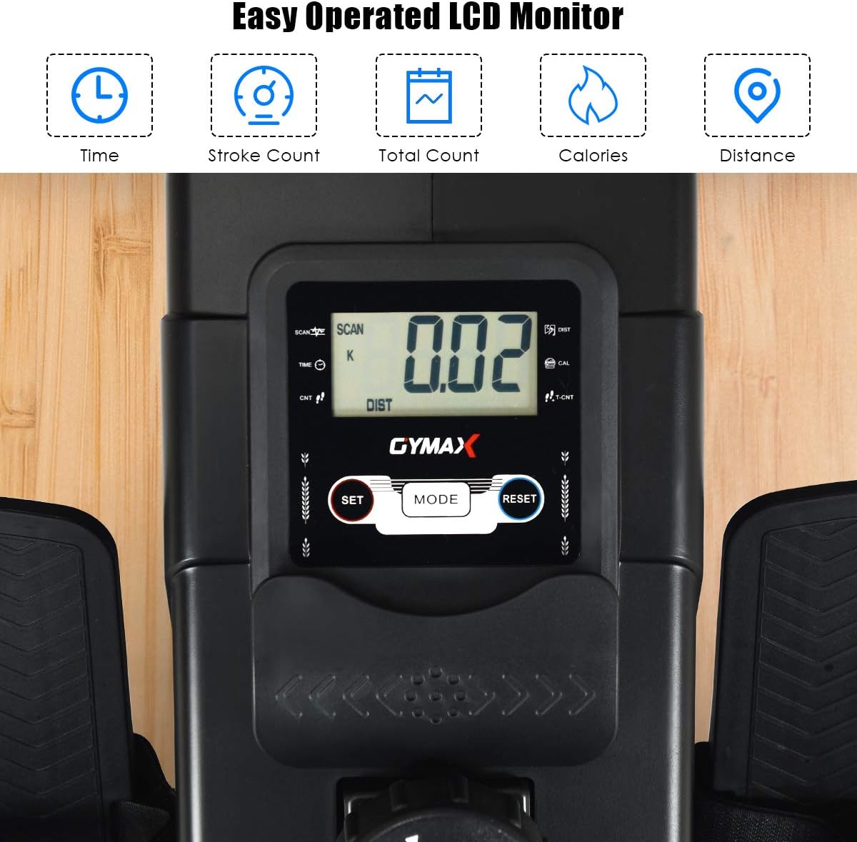 GYMAX Magnetic Rowing Machine, Foldable Rower with Digital Monitor & 10 Level Adjustable Resistance, Quiet Operated Fitness Rower for Home/Office/Apartment - Image 3
