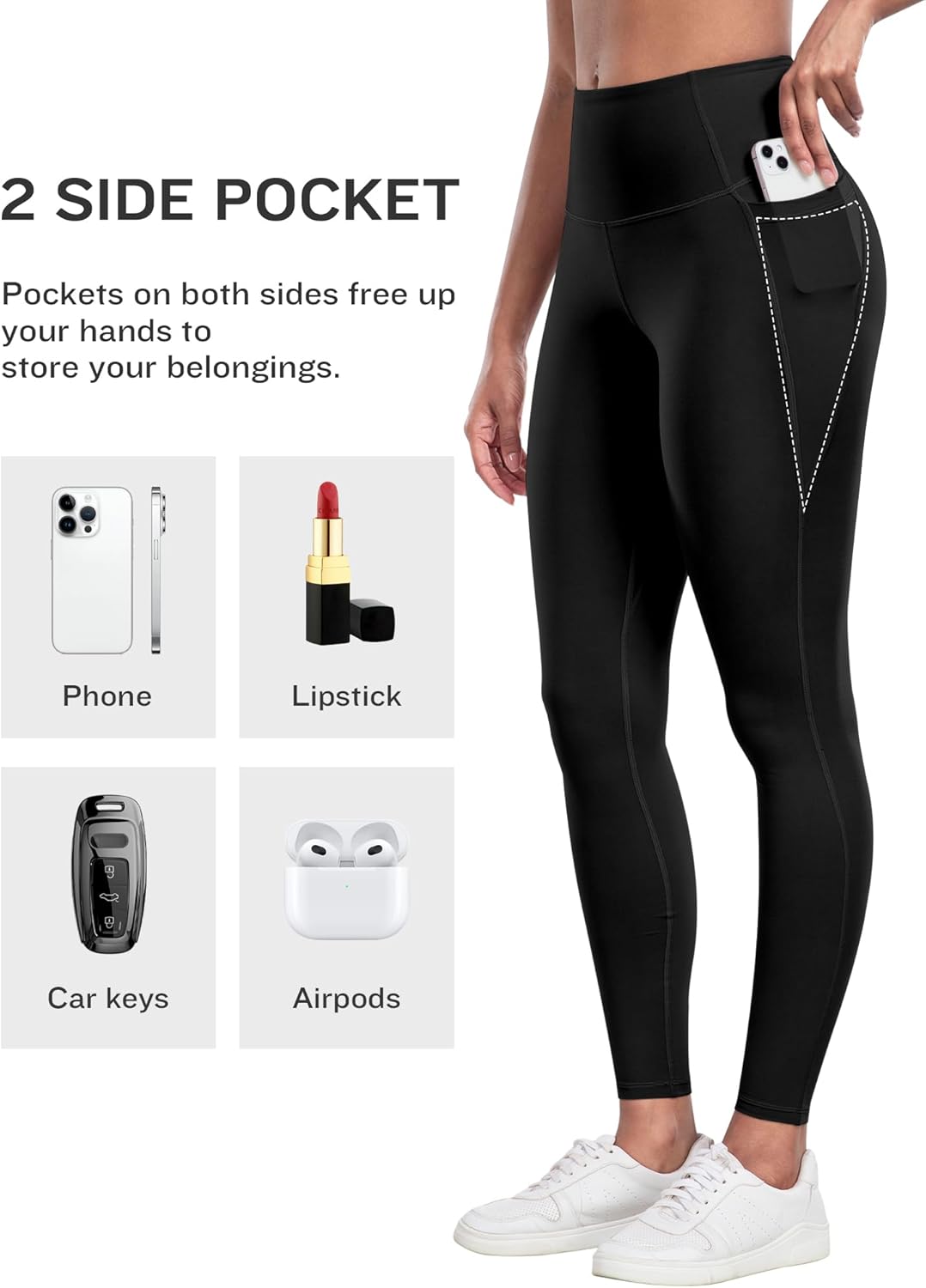 LZYVOO Leggings with Pockets for Women, 6 Packs Soft High Waisted Tummy Control Workout Yoga Pants - Image 2