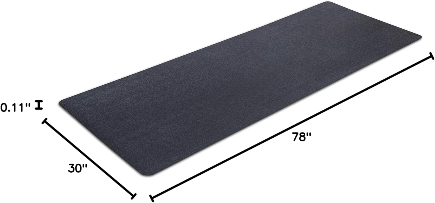 MotionTex Exercise Equipment Mat for Under Treadmill, Stationary Bike, Rowing Machine, Elliptical, Fitness Equipment, Home Gym Floor Protection, 30" x 78", Black - Image 8