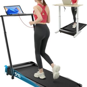 Walking Pad Treadmill,2.5 HP Under Desk Treadmill with LED Display,5% Manual Incline Treadmills for Home with Handrail Control/Remote Control,‎Walking Jogging Running Machine for Home Office
