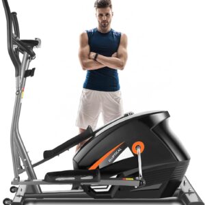 Elliptical Machine with APP, Elliptical Exercise Machine for Home with Hyper-Quiet Magnetic Driving System, Elliptical Trainer with 18IN Stride, 10 Resistance Levels, 390LBS Weight Capacity