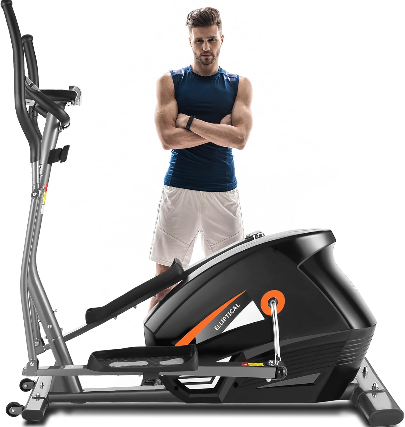 Elliptical Machine with APP, Elliptical Exercise Machine for Home with Hyper-Quiet Magnetic Driving System, Elliptical Trainer with 18IN Stride, 10 Resistance Levels, 390LBS Weight Capacity