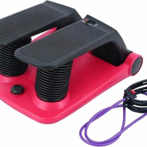INTBUYING Stepper Climber Fitness Machine with Resistant Bands Portable Stair Stepper Exercise Equipment Low-Impact Cardio, Space-Saving, Height-Adjustable Comfortable Foot Pedals Exercise Machine