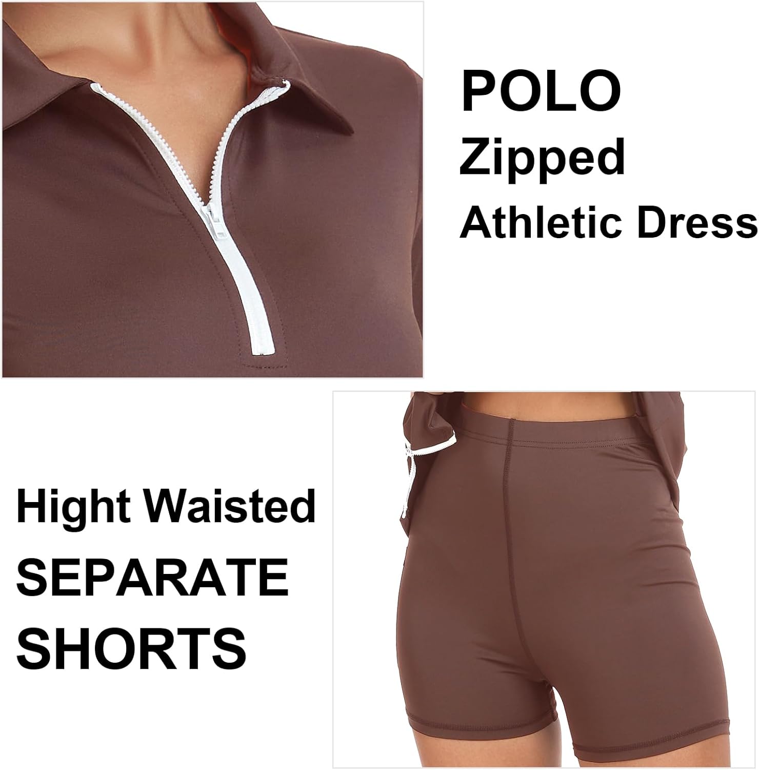 Womens Two Piece Tennis Golf Dress Active Athletic Exercise Sports Wear Dresses for Women with Pocket Separate Shorts - Image 4