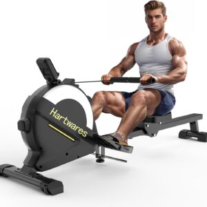 Rowing Machines for Home,Hartwares Magnetic Rowing Machine with 77lbs High Resistance Rowing Machine,16 Levels of Quiet Resistance,Rower Machine for Home Row Machine,App Compatible,LCD Monitor