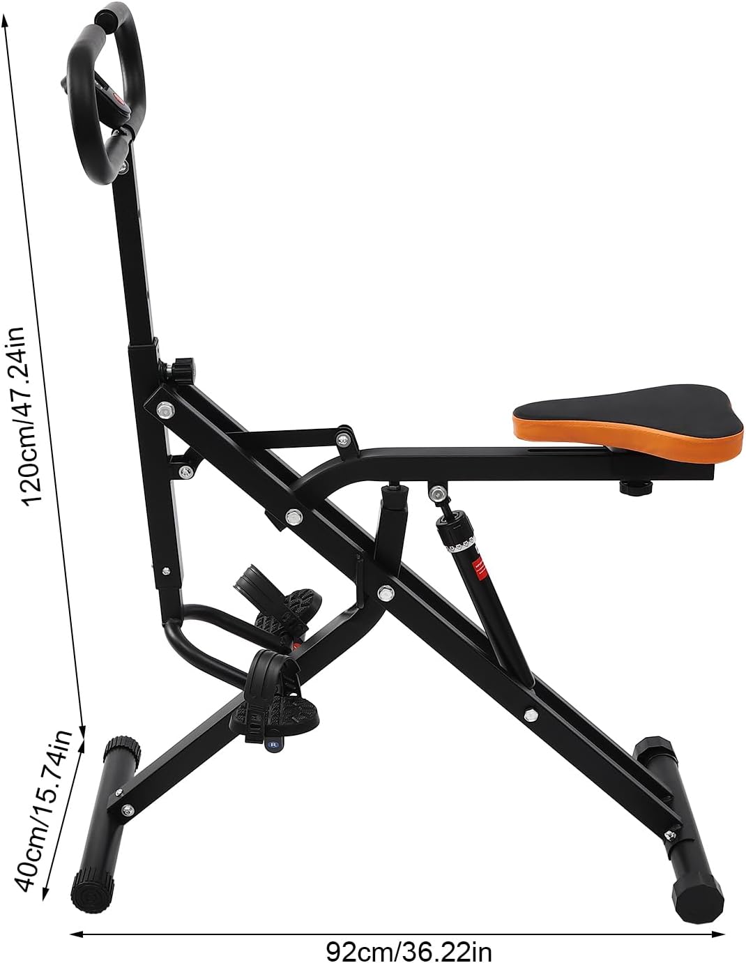 Squat Assist Trainer, Adjustable Squat Machine Trainer Rowing Machine, Foldable Ride & Rowing Machine with LCD Display, 264LBS Loading Capacity for Glutes & Legs Workout, Black - Image 7