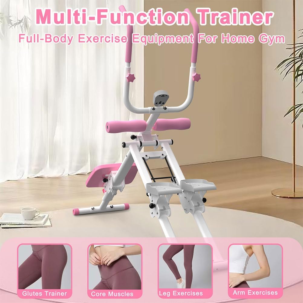 2-in-1 Stair Stepper & Ab Machine, Multi-Function Vertical Climber for Home Gym, Full-Body Cardio & Core Workout Equipment with Adjustable Handlebar, Silent Rollers, 300 LBS Capacity - Image 2