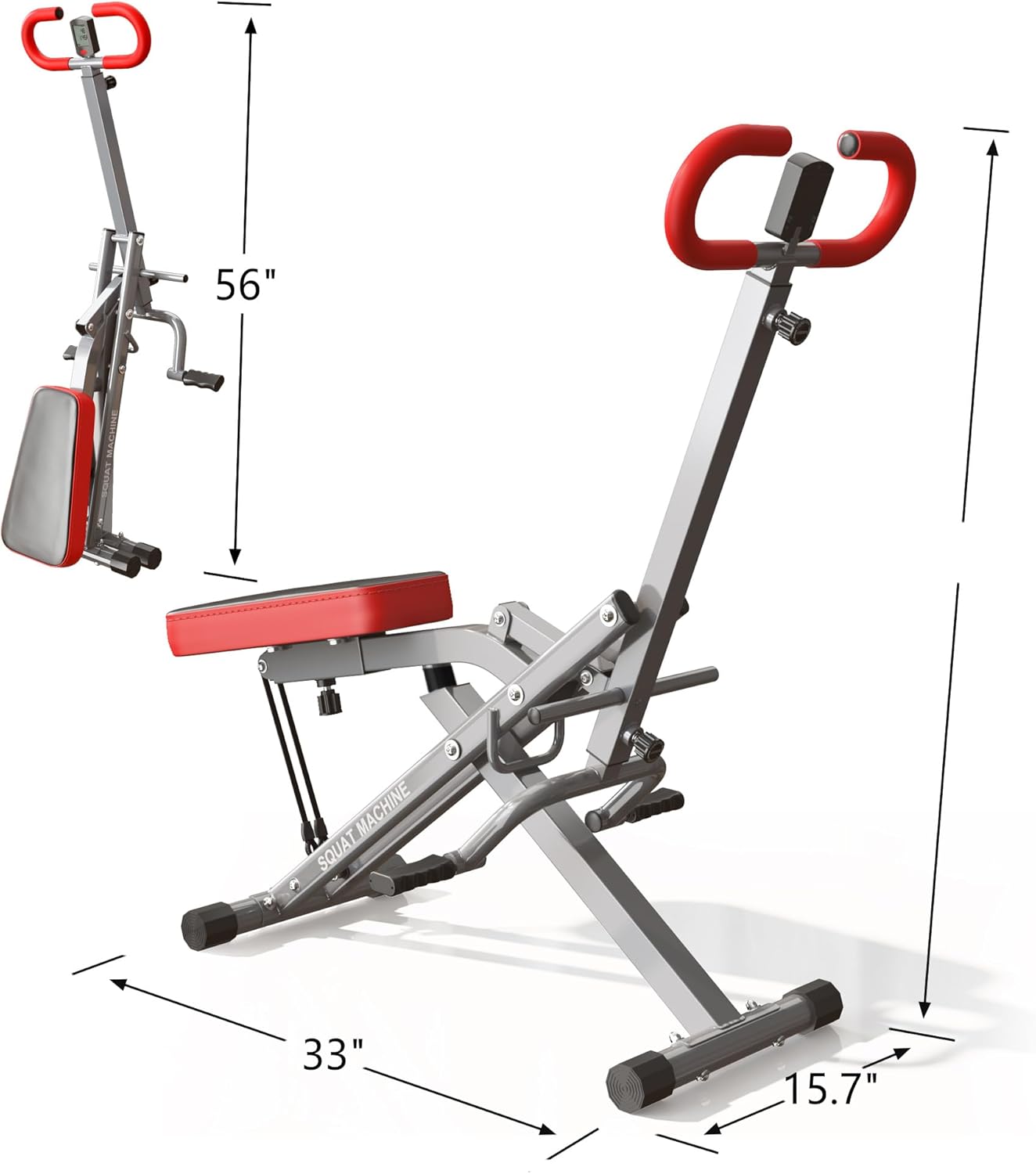SogesPower Squat Machine for Home Gym, Squat Rowing Machine with Adjustable Resistance and Optional Full Motion, Squat Assist Trainer for Glutes & Legs Workout, Up to 330lbs - Image 5