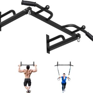 Wall Mounted Pull Up Bar, Heavy Duty Chin Up Bar, Multi Grip PullUp Bar for Garage, Basement, Wall Mount – Multifunctional Fitness Bar,Supports up to 800 Lbs