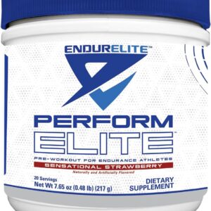 EndurElite Perform Elite- Pre Workout Energy Drink Powder Supplement- Pre-Workout Electrolytes for Endurance Athletes- 20 Servings- Sensational Strawberry