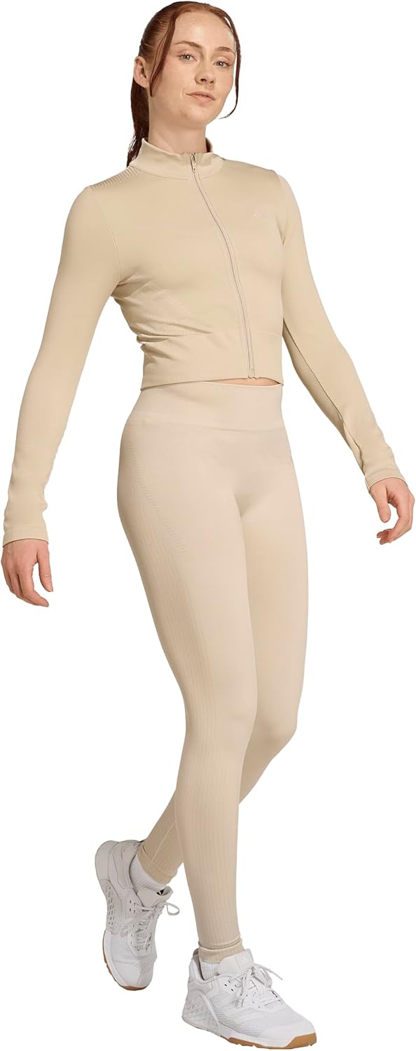 adidas Women's Essentials Full-Zip Knit Workout Jacket - Image 3