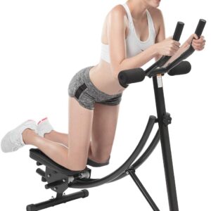 Ab Workout Equipment,Ab Machine for Home Gym, Foldable Core & Abdominal Exercise Machine, Adjustable Ab Machine Full Body Workout Women Exercise Fitness Equipment, 150kg/330lbs Weight Capacity