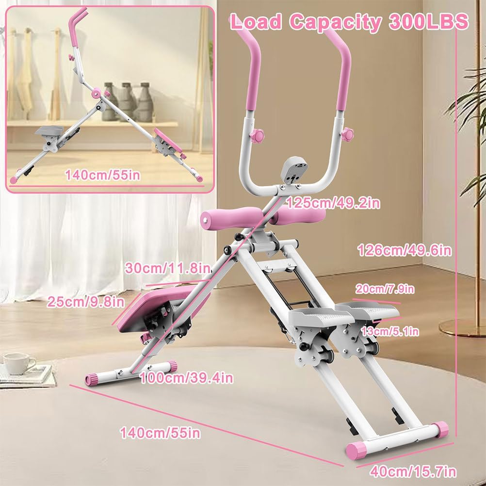 2-in-1 Stair Stepper & Ab Machine, Multi-Function Vertical Climber for Home Gym, Full-Body Cardio & Core Workout Equipment with Adjustable Handlebar, Silent Rollers, 300 LBS Capacity - Image 3