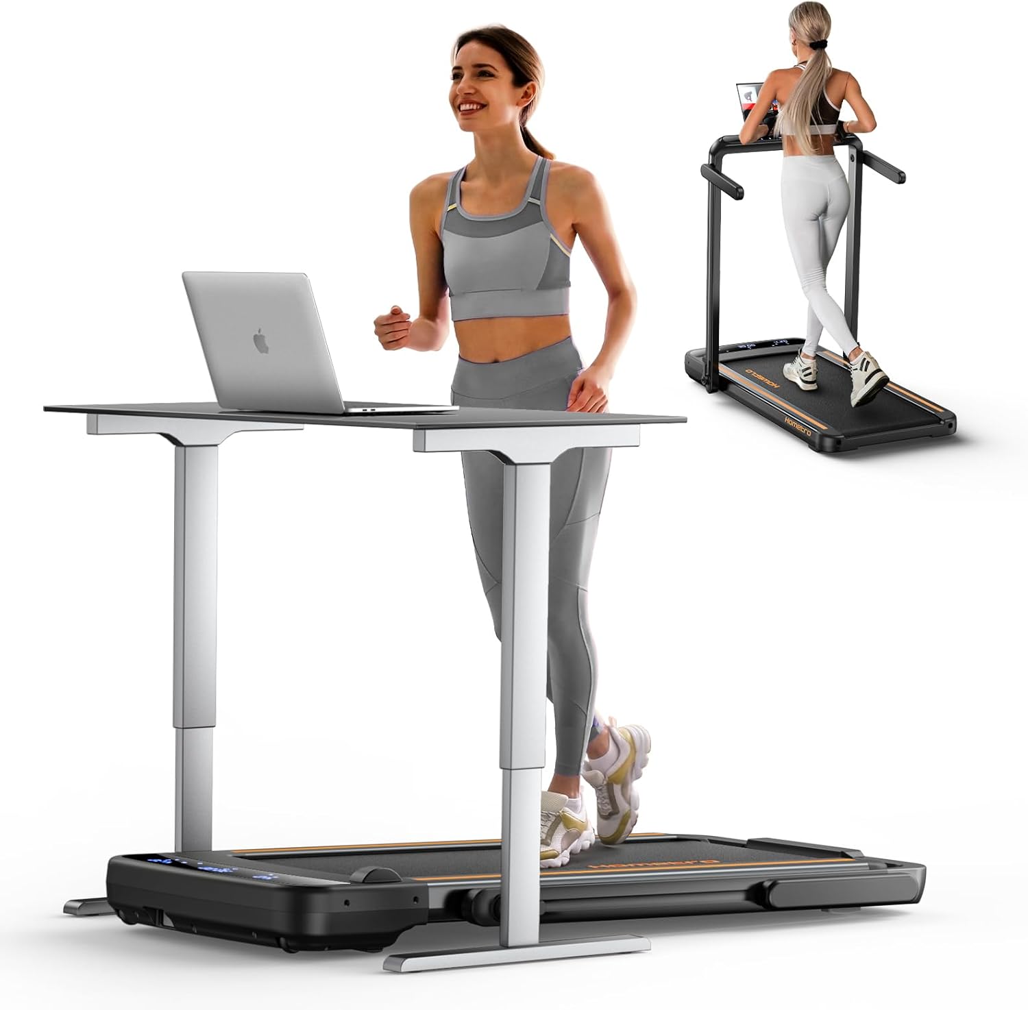 3.0HP Foldable Compact Treadmill,2 in 1 Walking Pad & Jogging Machine for Home/Office,Dual LED Touch Screens Folding Under Desk Motorized Treadmills 265lbs, App& Remote Control,Assembly-Free - Image 8