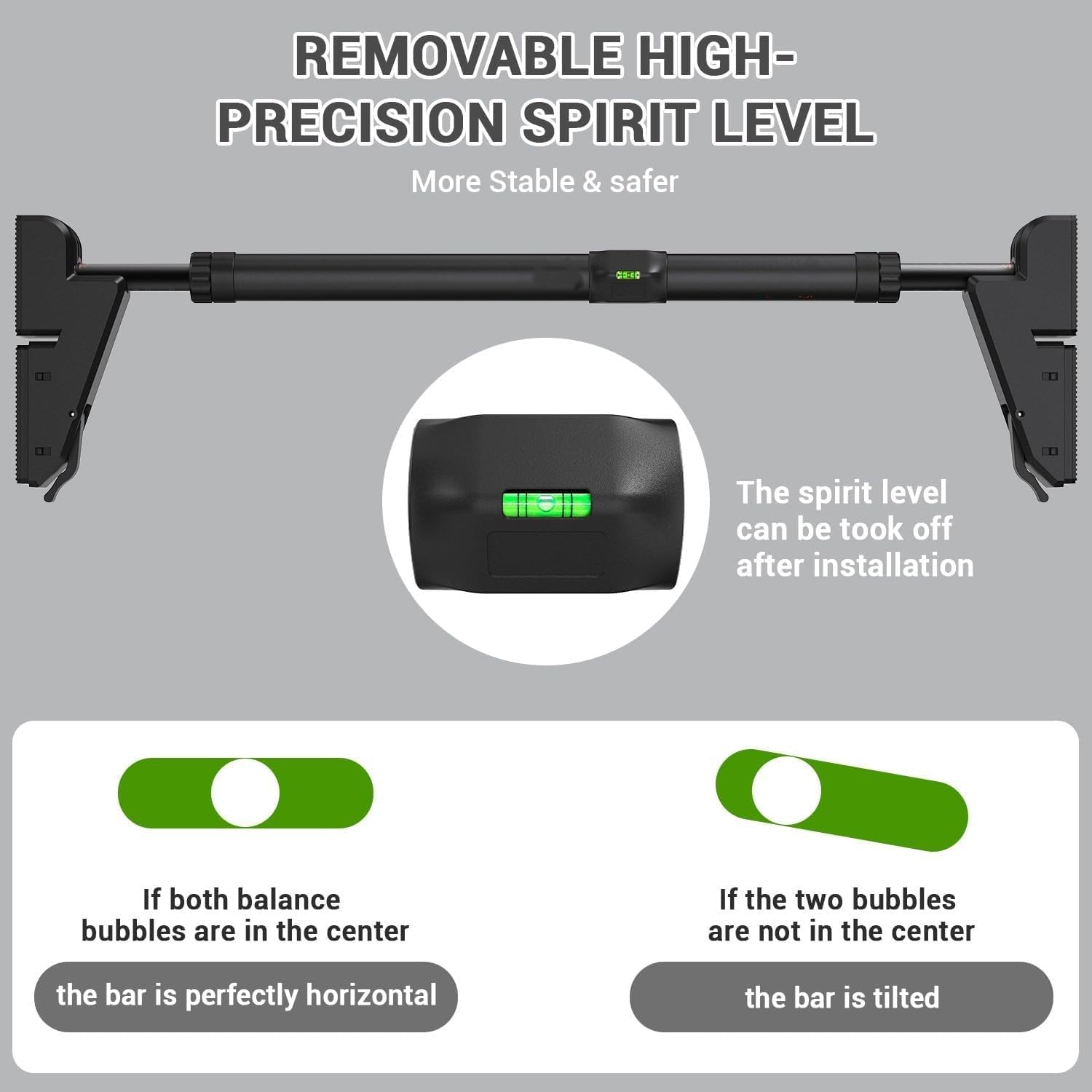 Pull Up Bar for Doorway with Adjustable 29.9''-43.3'' Width, No Screws Chin Up Bar with Secure Locking Mechanism, Heavy Duty Strength Training Exercise Bar for Home Gym Max Load 550lbs - Image 6