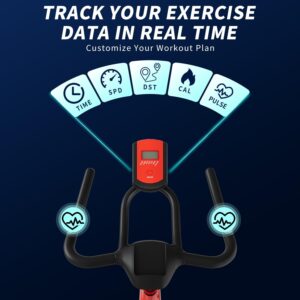 Exercise Bike,Stationary Bikes for Home – Adjustable Workout Bike, Professional Exercise Bikes for Home, Efficient Workout Bike with Smartphone Mount & Digital Pulse Display