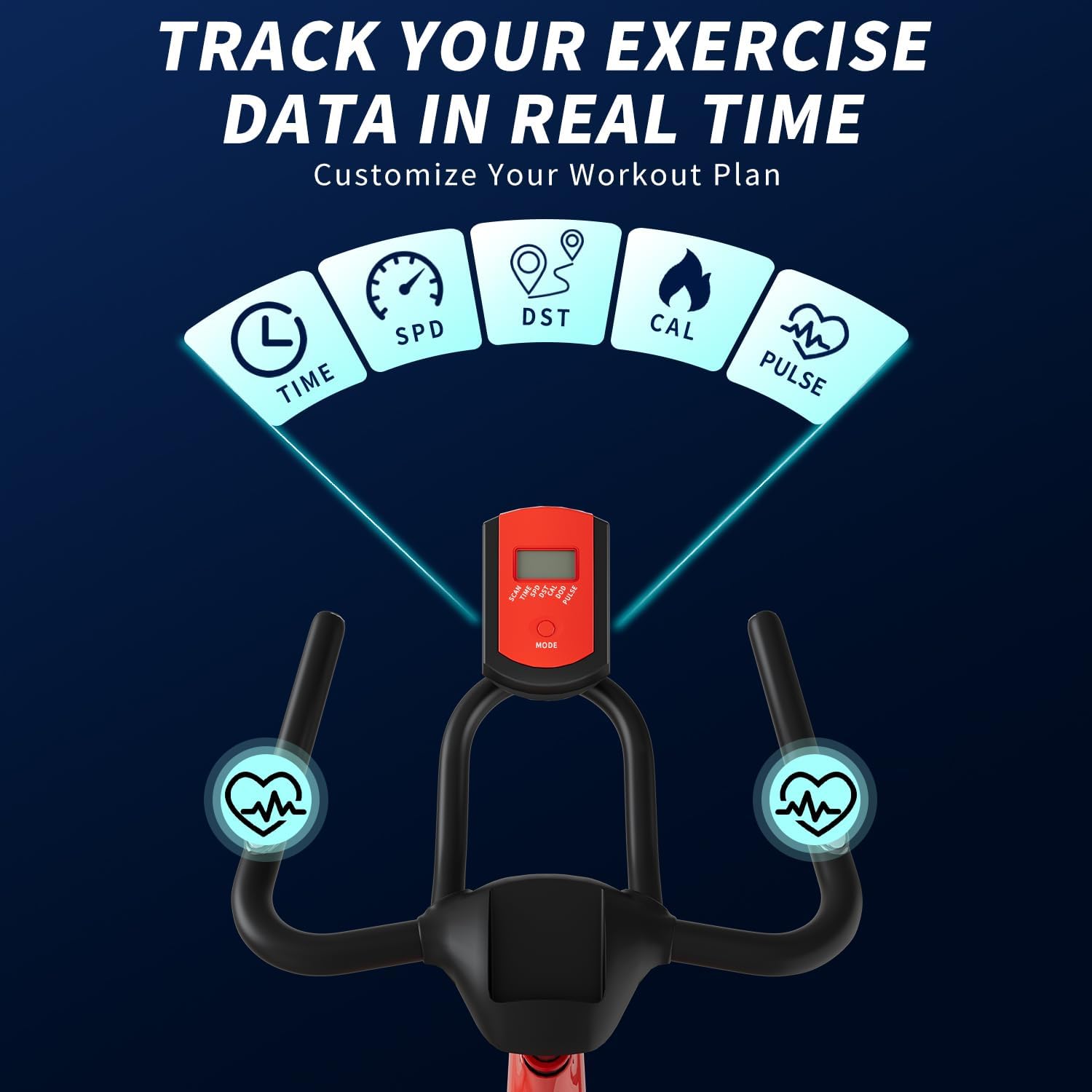 Exercise Bike,Stationary Bikes for Home - Adjustable Workout Bike, Professional Exercise Bikes for Home, Efficient Workout Bike with Smartphone Mount & Digital Pulse Display - Image 2
