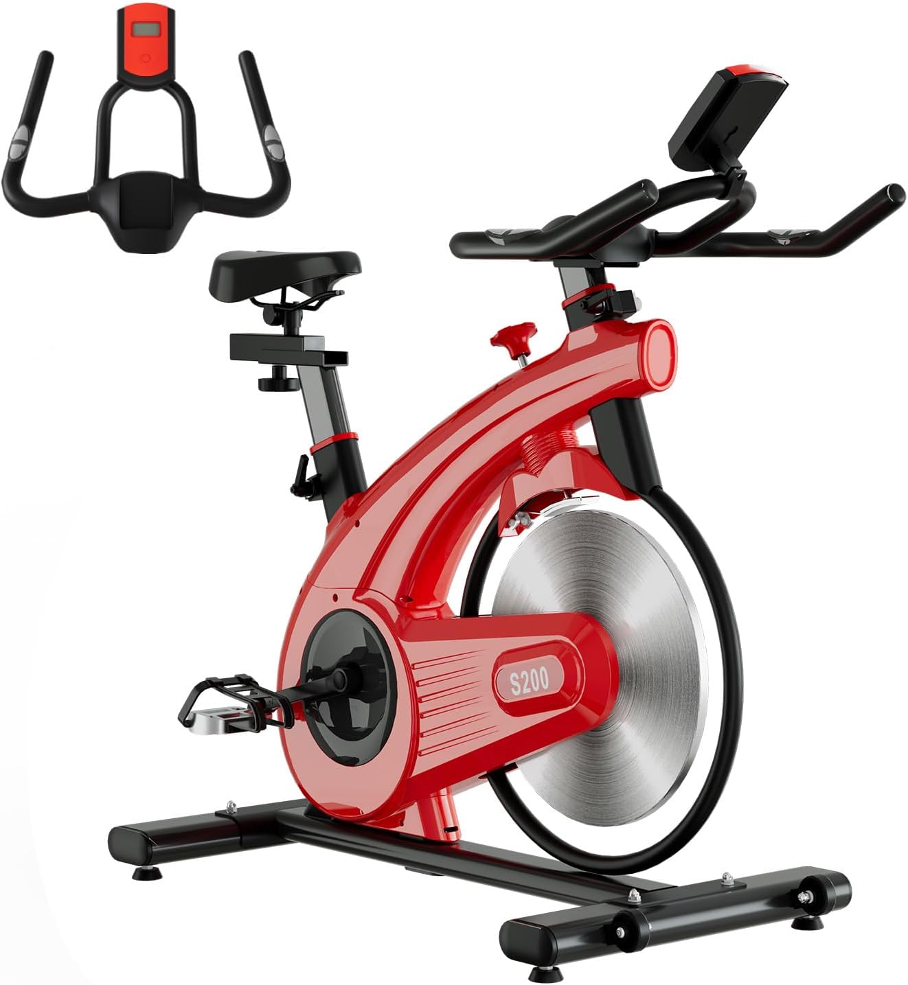 Exercise Bike,Stationary Bikes for Home - Adjustable Workout Bike, Professional Exercise Bikes for Home, Efficient Workout Bike with Smartphone Mount & Digital Pulse Display