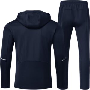 BGOWATU Men’s Tracksuits Set Full Zip Jacket Hoodie Sweatsuit Running Sport Pants Outfits for Men with Zipper Pockets