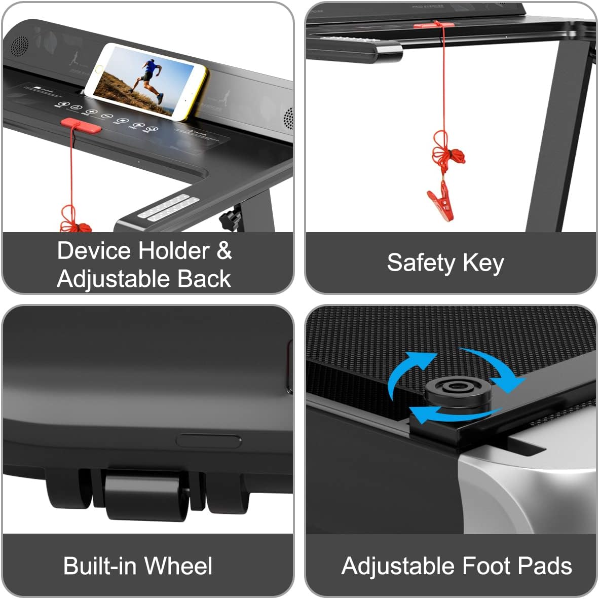 Goplus Folding Treadmill, Compact Superfit Treadmill with APP Control, Blue Tooth Speaker, 12 Preset Programs, LED Display and Device Holder, Walking Running Machine for Home Office - Image 7