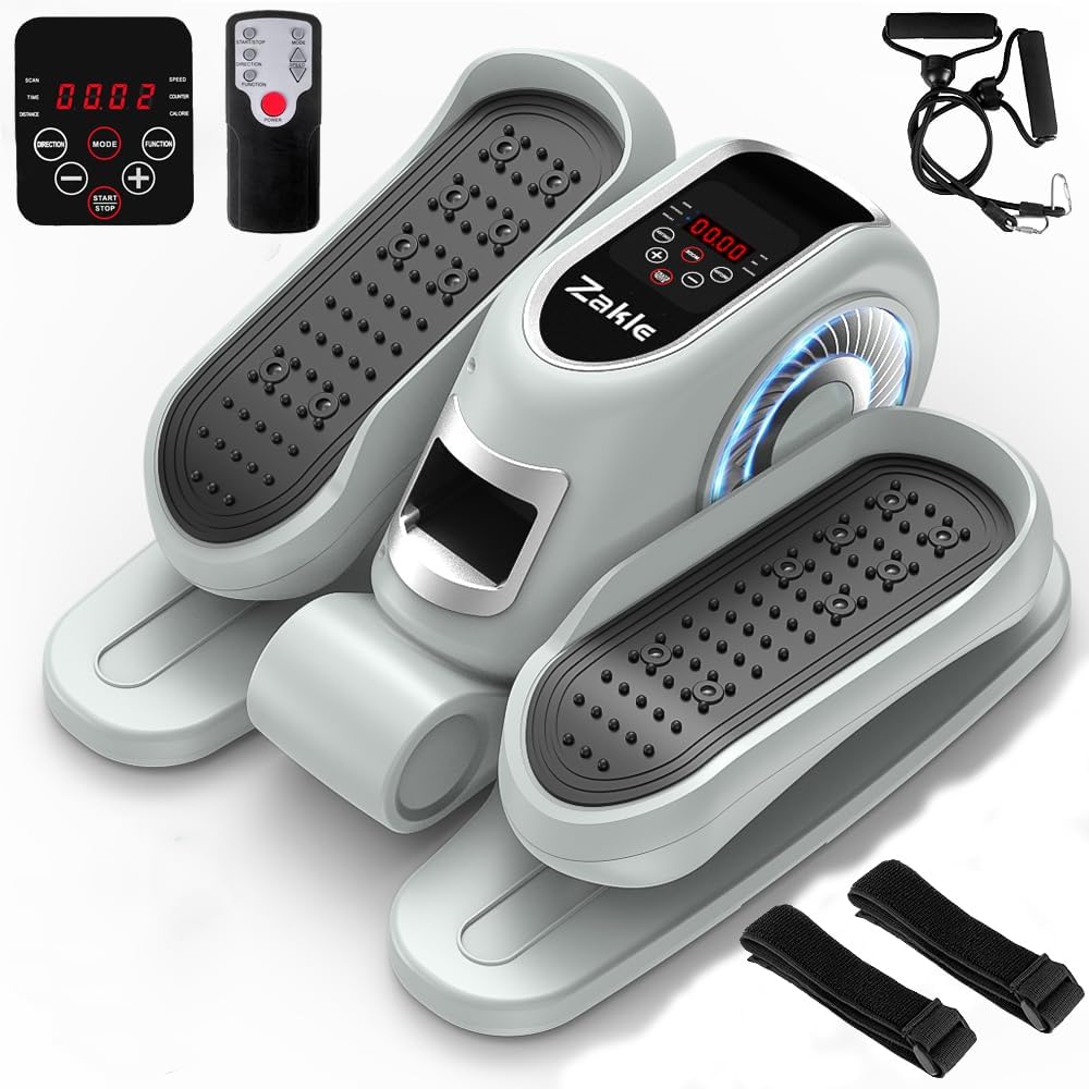 Zakle Under Desk Elliptical Machine, Electric Elliptical Training Machine w/Remote Control, 12 Speed Levels, Quiet Seated Pedal Exerciser for Home Office