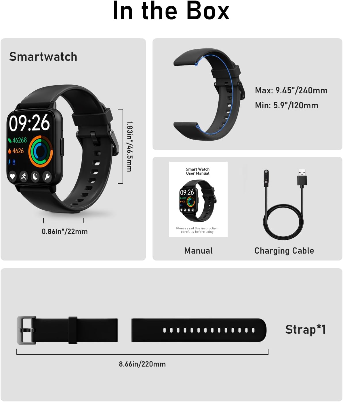 Smart Watches for Men Women Fitness - Fitness Tracker with Monitor iP68 Waterproof 100+ Sport Mode Activity Trackers Compatible iPhone Android Phones - Image 8