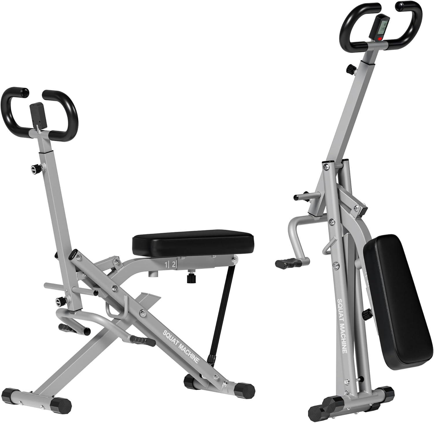 DlandHome Squat Machine, Squat Rowing Machine with Adjustable High-Strength Resistance Band for Home Gym, Foldable Leg Glute Trainer for Full Body 330lbs - Image 9