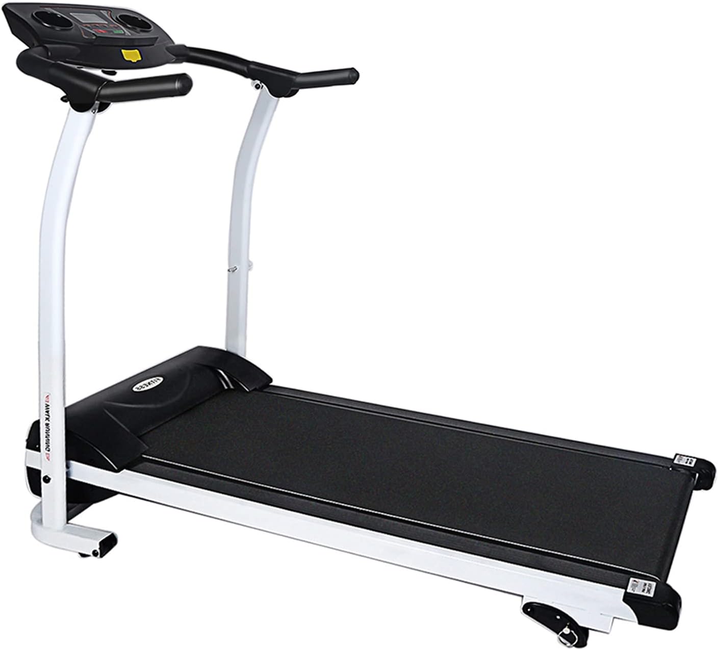 YSSOA High Performance Folding Treadmill, Workout Running Machine with LCD Display and Phone Slot, Compact Treadmill for Fitness Gym Exercise, White and Black. - Image 7