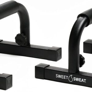 Sweet Sweat Push Up Bars, by Sports Research – Durable, Non-Slip with Comfort Grip – Calisthenics Equipment for Bodyweight Fitness & Strength Training – Floor Stand Pushup Bar Handles for Men & Women