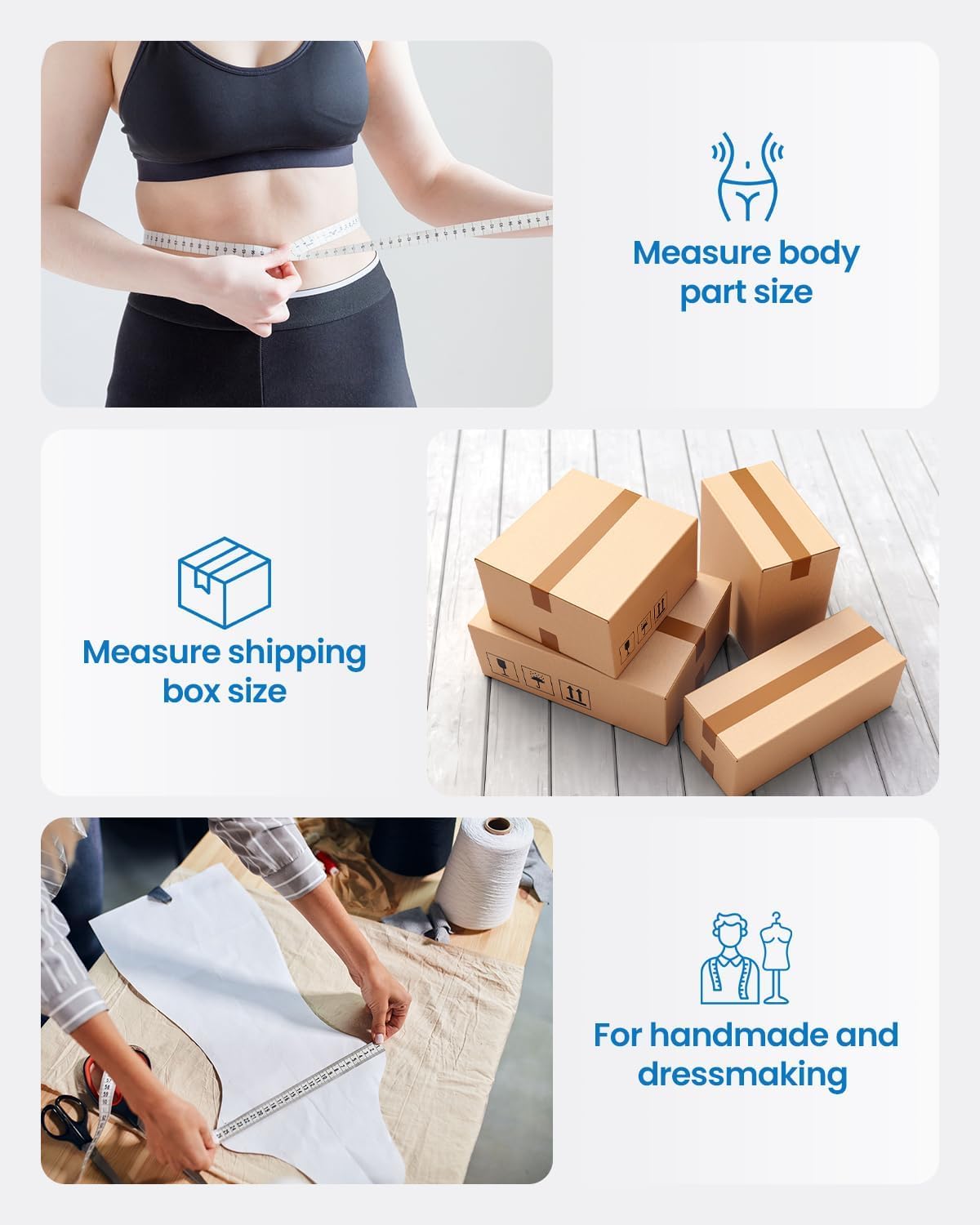 Fitdays Smart Body Tape Measure with Bluetooth Fitdays APP for Body Fat & Muscle Measurement, LED Display,Type-C,Unlimited Users (Black) - Image 8