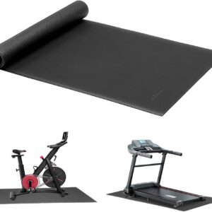 Treadmill Mat for Exercise Equipment – 72″ x 48″ Rubber Floor Protector Mat for Home Gym, Bike, Rowing Machine – Anti-Slip PVC, Easy to Clean, Workout or Garage Gym Flooring