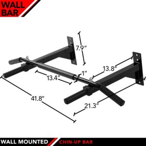 JFIT Wall Mounted Chin-Up Bar with Padded Foam Grips, Holds up to 400 LB