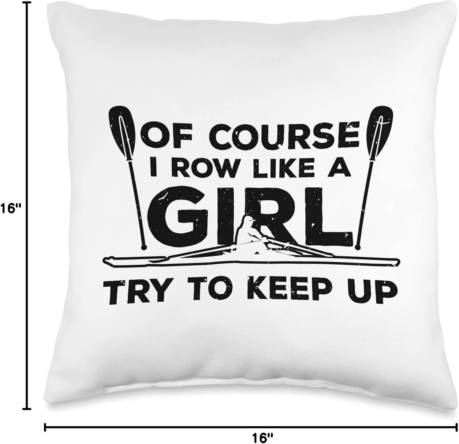 Funny Rowing For Women Girls Paddling Oar Row Machine Rower Throw Pillow - Image 4