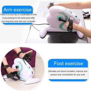 Under Desk Pedal Exerciser Fitness Electric Motorized Mini Bike Exercise, Electric Pedal Bike Portable Fitness Exercises Arms/Legs Resistance Cycle Indoor Gym Mini Trainer