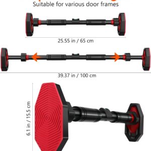 1PCS Pull Up Bar: Strength Training Chin up Bar without Screws – Adjustable 25.6-39.37 Width Locking Mechanism Pull-up Bar for Doorway – Max Load 440lbs, Non-slip