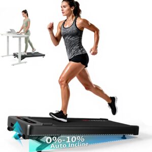 Yesoul Walking Pad Treadmill with 10% Auto Incline, Under Desk Treadmill for Home Walking, Hiking & Running, 300lbs Capacity, Smart App Scenic Routes & Live Classes, Remote & LED Display