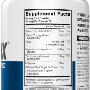 EVL Post Workout Recovery Supplement – Magnesium and Zinc – ZMatrix Zinc Magnesium Aspartate Muscle Recovery Supplement for Sleep Support and Muscle Health