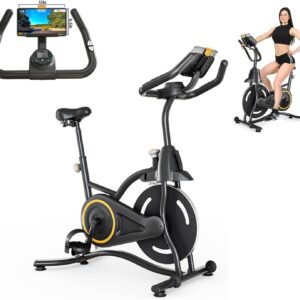 Indoor Cycling Bike, Silent Belt Drive, Heavy Flywheel, Digital Display, Home Gym Cardio Workout Training