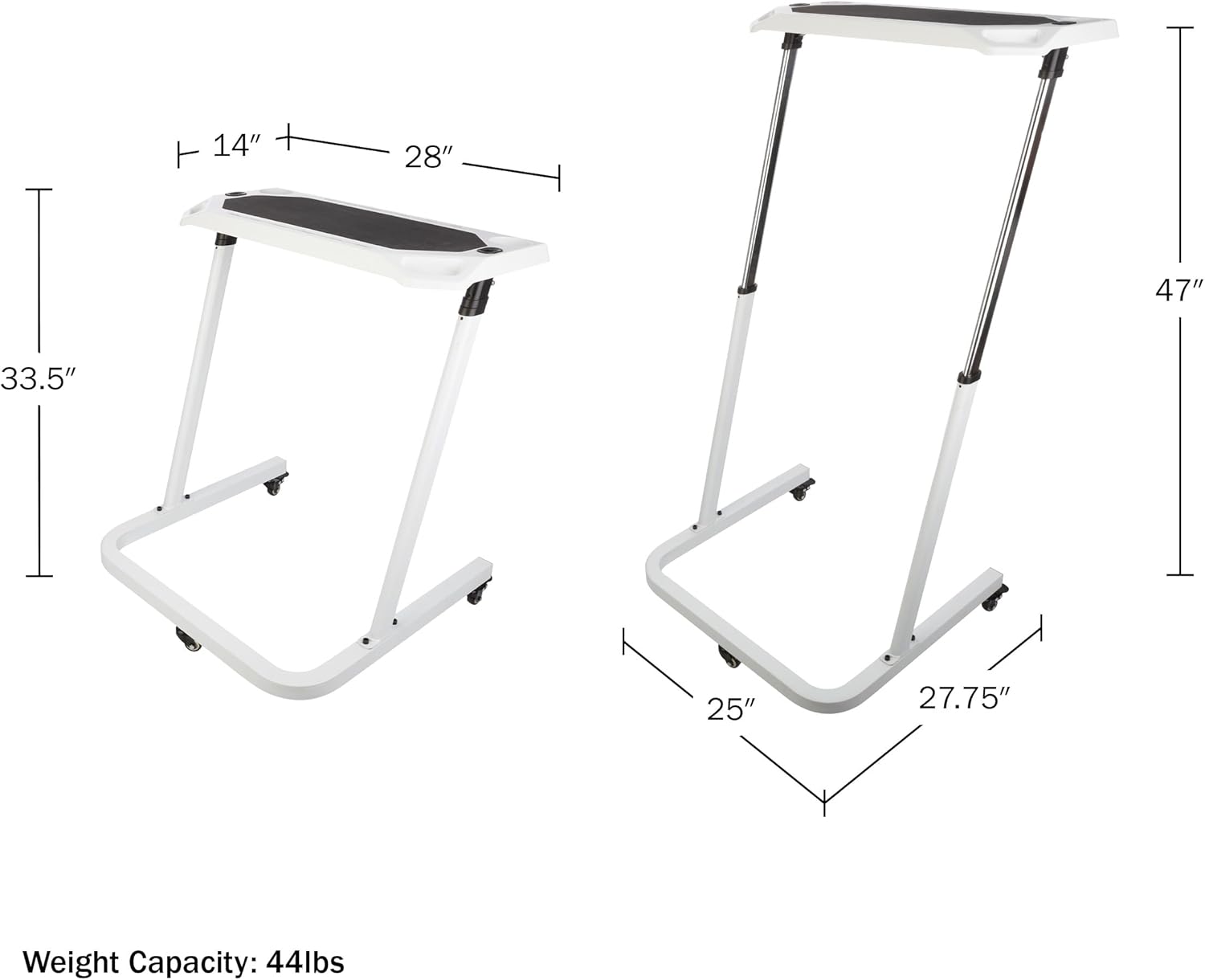 Bike Desk - Rolling Laptop Cart for Stationary Bike or Trainer - Adjustable Standing Desk to Exercise While Working or Watching TV by RAD Cycle - Image 3