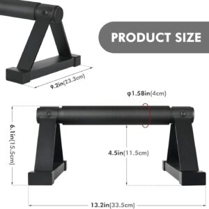 Wood push up bars Parallettes bars Anti-slip Handstand Bars for Calisthenics, Fitness, Floor workouts Solid Wood with Sturdy Metal Bracket, Support 500 lbs