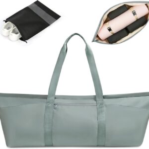 Large Yoga Mat Bag, Yoga Mat Tote Carrier for Women Men, with Yoga Mat Holder Strap, Bottle Pocket and Wet Compartment