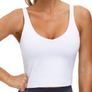 THE GYM PEOPLE Womens’ Sports Bra Longline Wirefree Padded with Medium Support