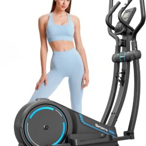 Dripex Elliptical Exercise Machine, Hyper-Quiet Magnetic Elliptical Machine for Home, Elliptical Training Machines with 16 Levels Resistance, 8KG Flywheel, Pulse Sensor, 15.3IN Stride