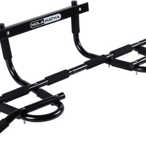 HolaHatha Pull Up Bar Heavy Duty Door Way Chin-up Dip Station Fitness Multi-use Portable Gym Home Workout for Door Way for Upper Body Strength and Building Muscle