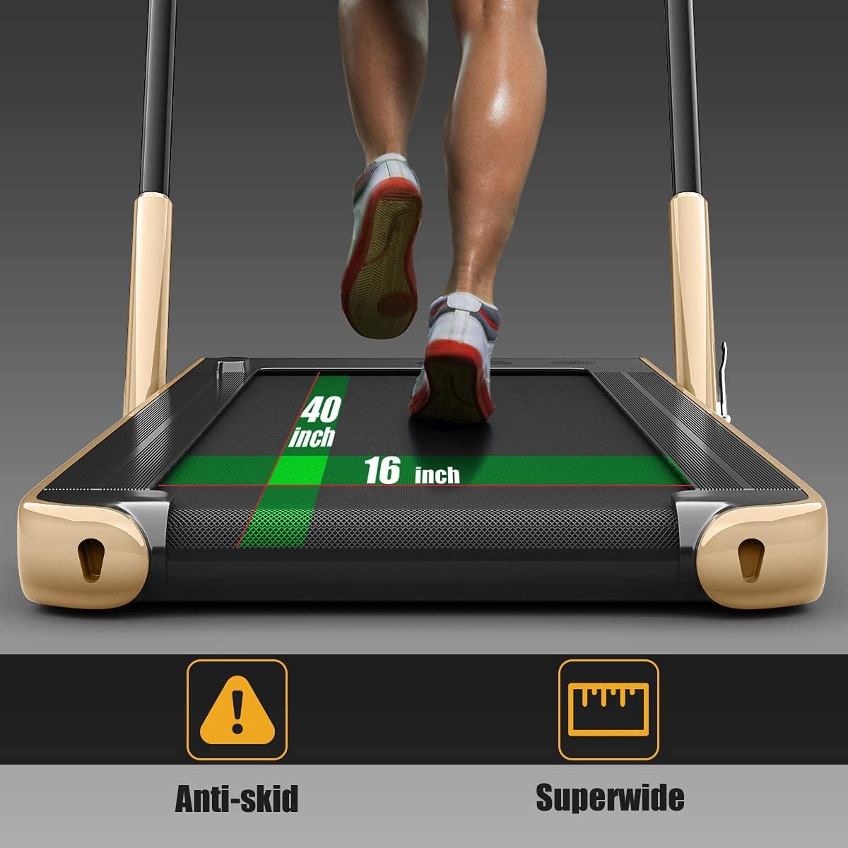 Goplus 2 in 1 Folding Treadmill, 2.25HP Under Desk Electric Superfit Treadmill, Installation-Free with APP Control, Remote Control, Bluetooth Speaker, LED Display, Walking for Home - Image 7