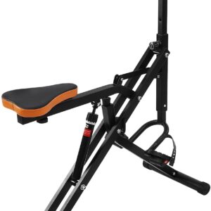 Squat Assist Trainer, Adjustable Squat Machine Trainer Rowing Machine, Foldable Ride & Rowing Machine with LCD Display, 264LBS Loading Capacity for Glutes & Legs Workout, Black