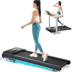 Walking Pad with Auto Incline, Under Desk Folding Treadmill with Remote Control and LED Display for Home Office, 3HP Portable Walking Jogging Running Machine, 300 LB Capacity