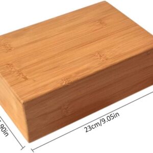 Bamboo Yoga Block (2 PCS), Bamboo Handstand Block,Support Brick to Deepen Poses, Improve Strength and Aid Balance and Flexibility