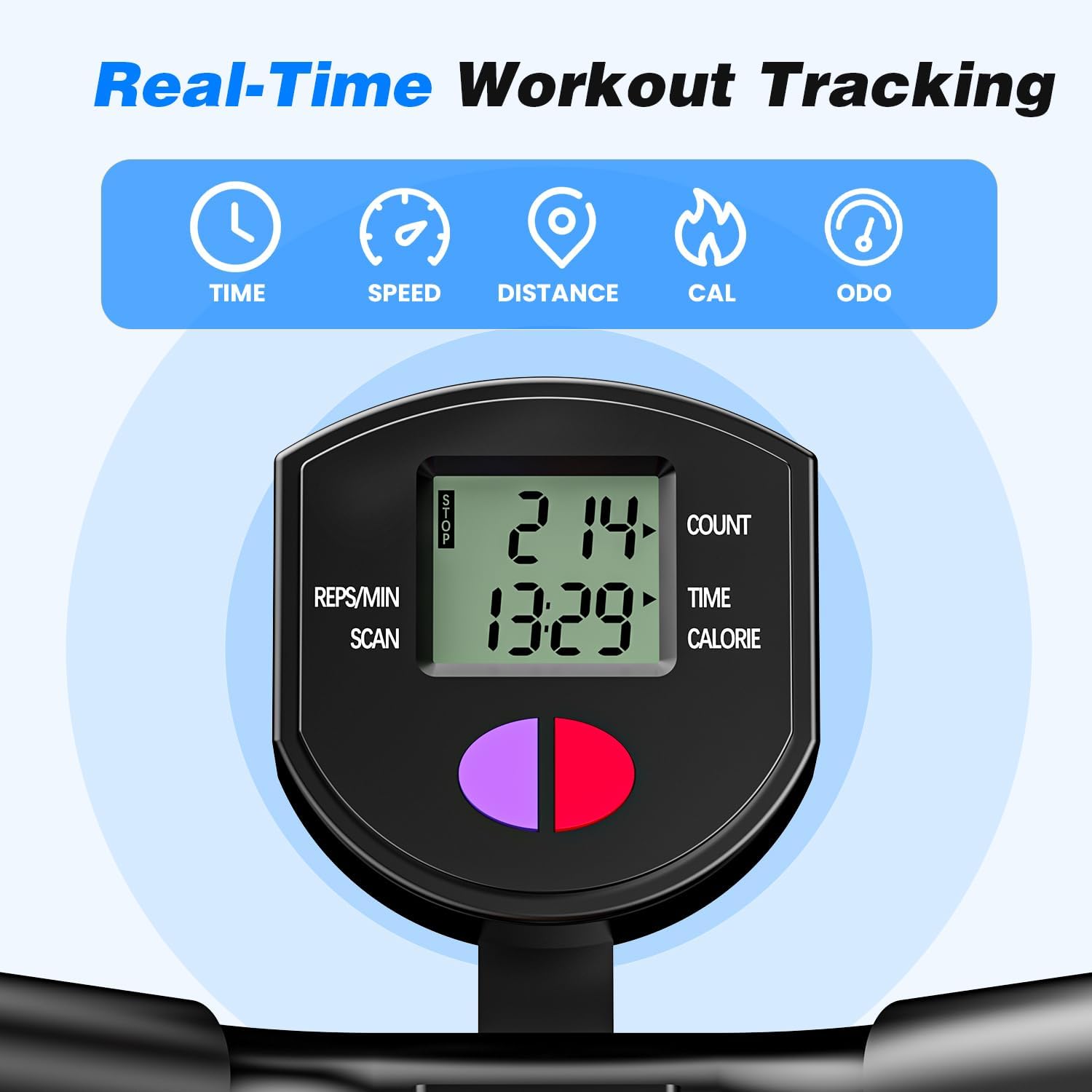 MR. CAPTAIN Squat Rowing Machine for Home Workout, LCD Monitor, Low-Impact Workout, Adjustable Seat - Image 3