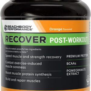 BODi Recover Whey Protein Powder Blend– Post-Workout Orange Whey Supplement for Muscle Recovery with 20g Protein, BCAAs, Pomegranate Extract – Fast Recovery – 20 Serving Tub